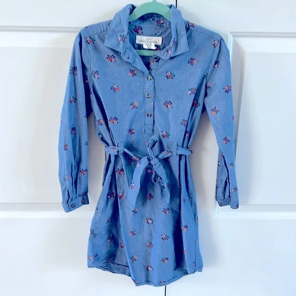 h&m denim flower dress H&M | Dresses | Hm Girls Denim Floral Ling Sleeve Dress